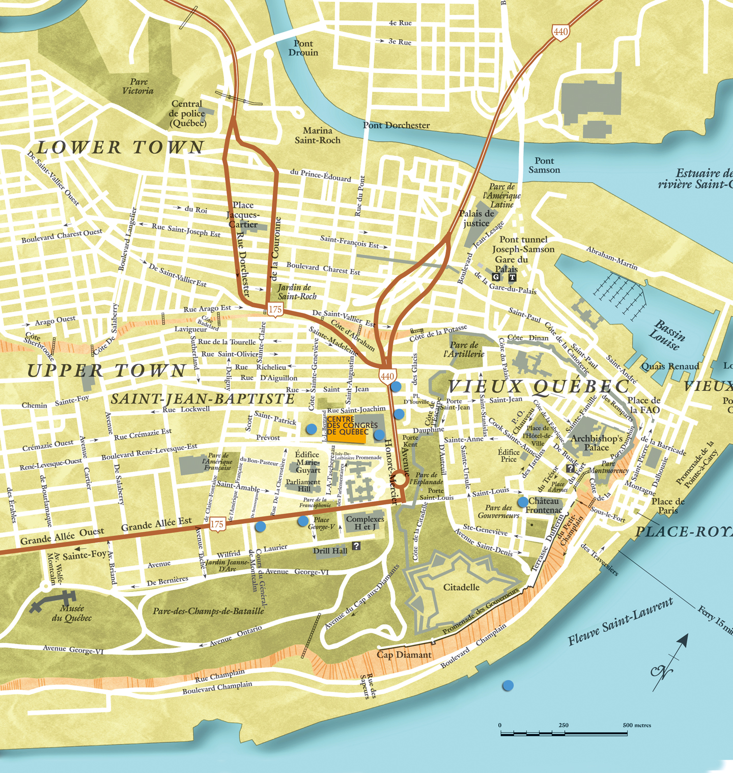 Map of Québec city